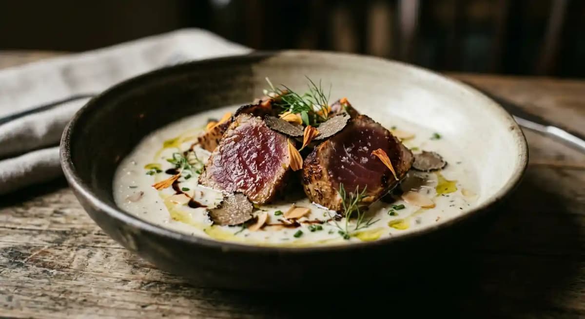 Seared Tuna & Ajo Blanco