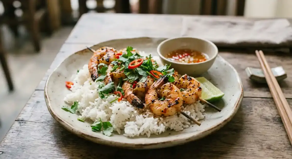 Cơm Tôm Nướng - Grilled Shrimp