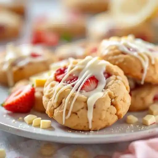 strawberry lemon white chocolate cookies