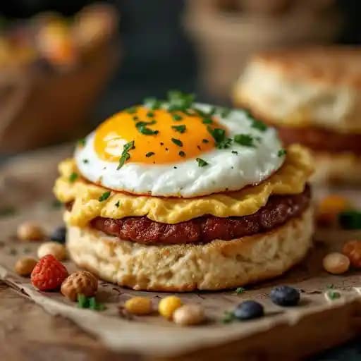 Buttermilk Biscuit Topped with Sausage