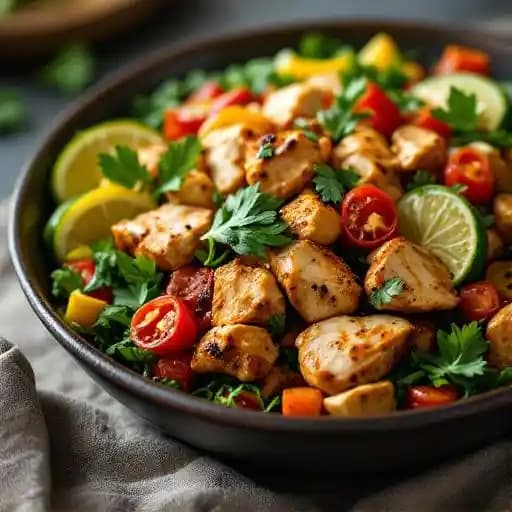 Fire Chicken and Veggie Bowl