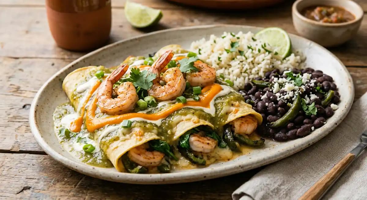 Shrimp & Spinach Enchiladas