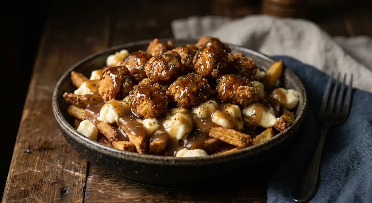 Honey Dill Popcorn Chicken Poutine