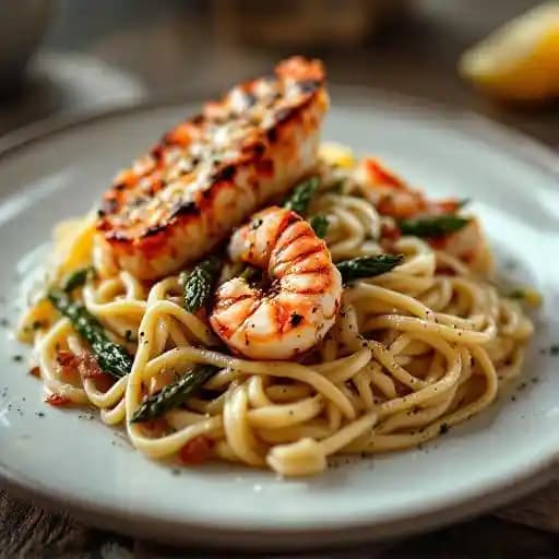 Cacio e Pepe with Grilled Lobster Tail