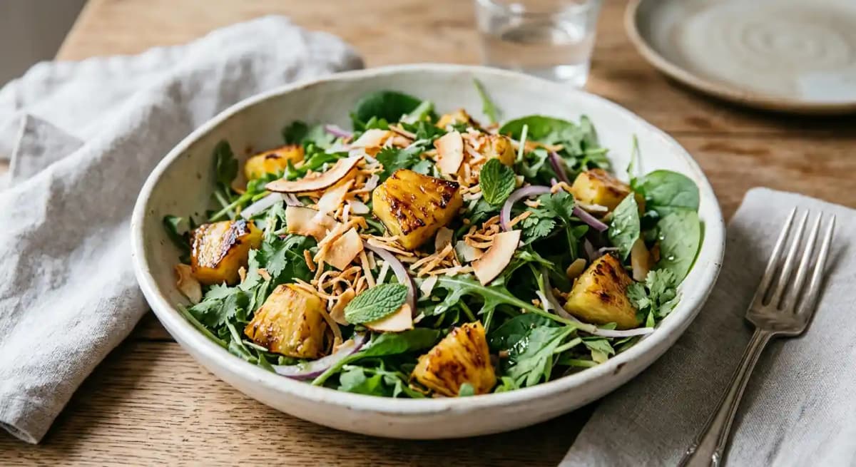 Roasted Coconut & Pineapple Salad