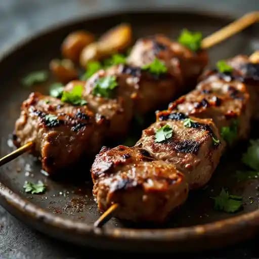 Lamb-Beef Kofka Skewers