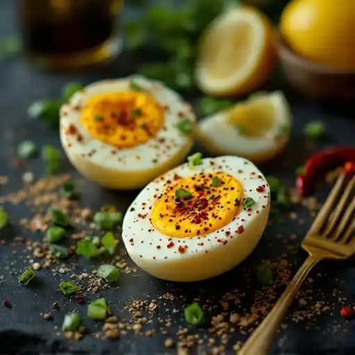 HALVED FUDGY EGGS