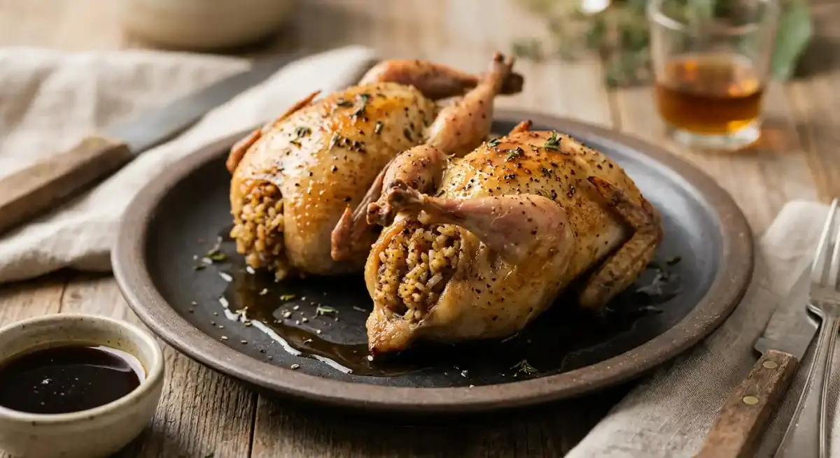 Boudin Stuffed Quail