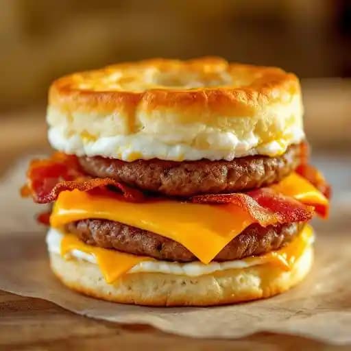 Triple Breakfast Stacks Biscuit