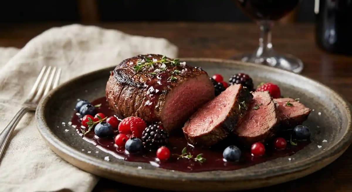 FILETTO DI CERVO AI FRUTTI DI BOSCO E PORTO / VENISON TENDERLOINS