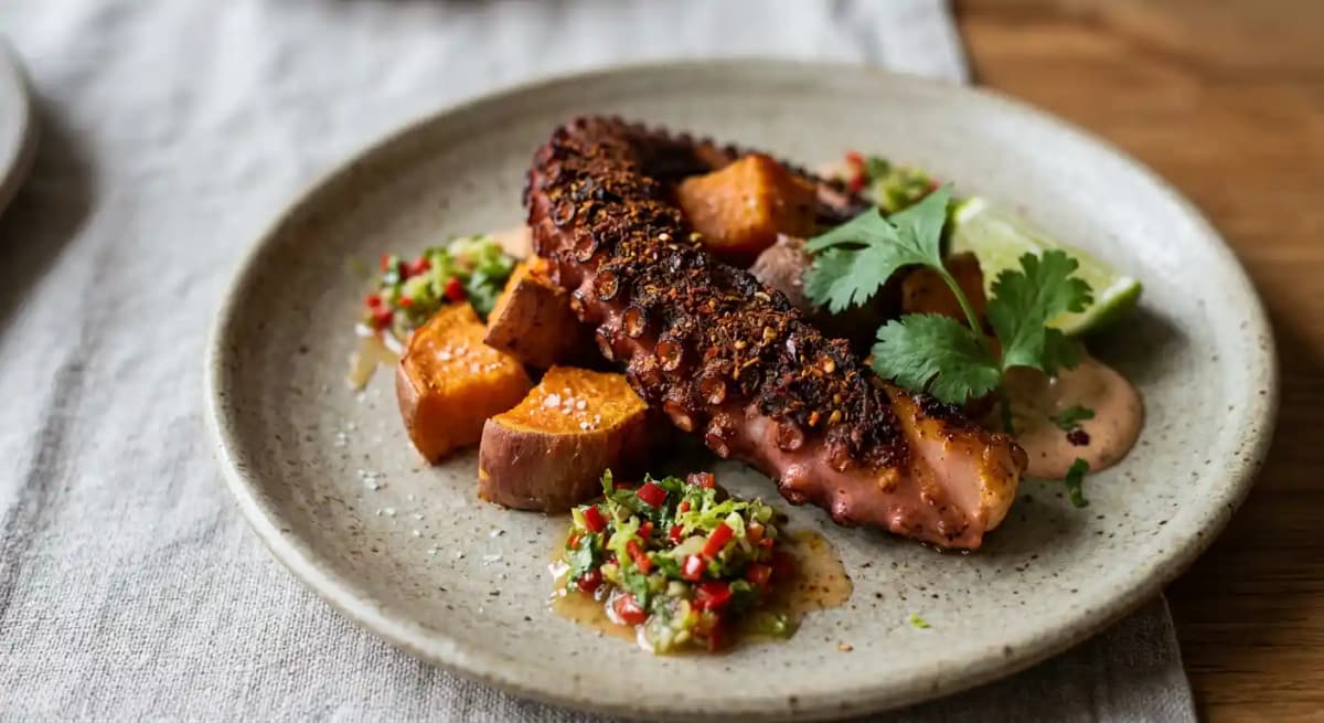 Spice Crusted Grilled Octopus