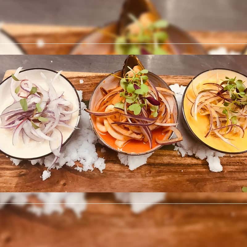 Ceviche 3 Cremas recipe served on a plate, by Inka Grill Peruvian Cuisine Ceviche 3 Cremas recipe served on a plate, by Inka Grill Peruvian Cuisine